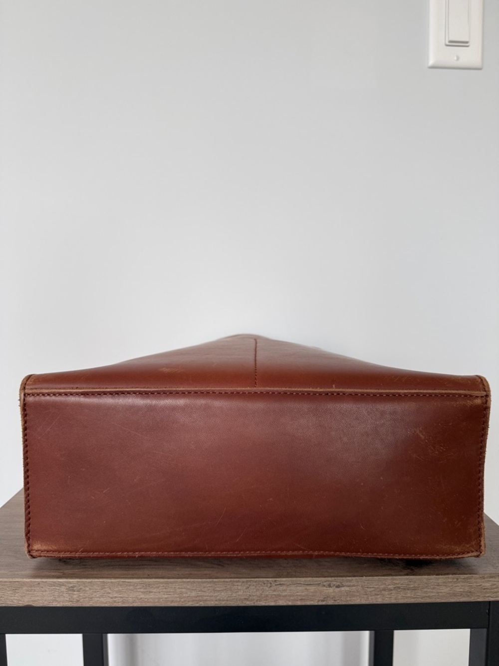 Madewell Classic Brown Leather Computer Work Tote Bag - Picture 8 of 8